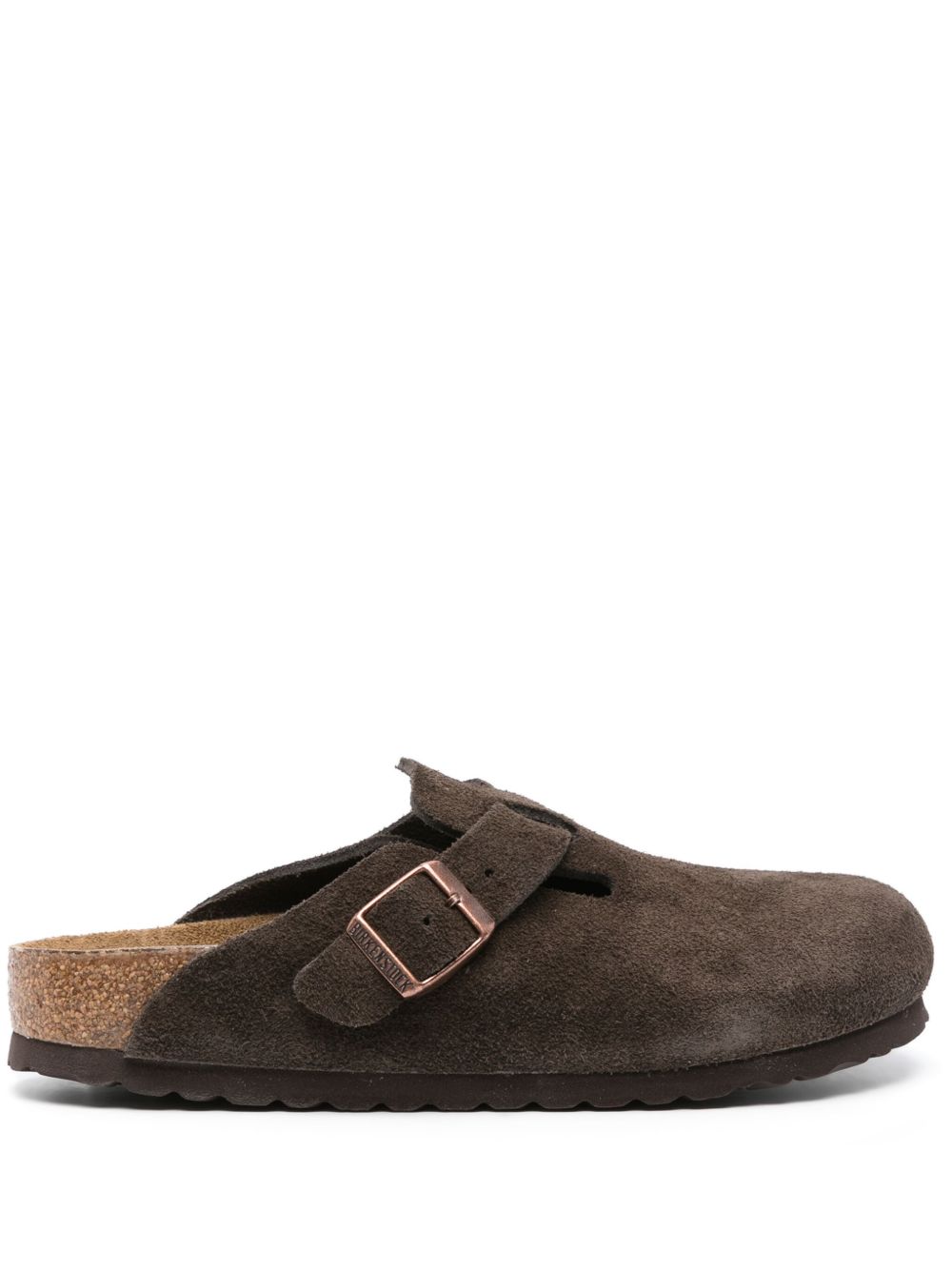 Birkenstock Boston 绒面皮拖鞋 - 褐色
