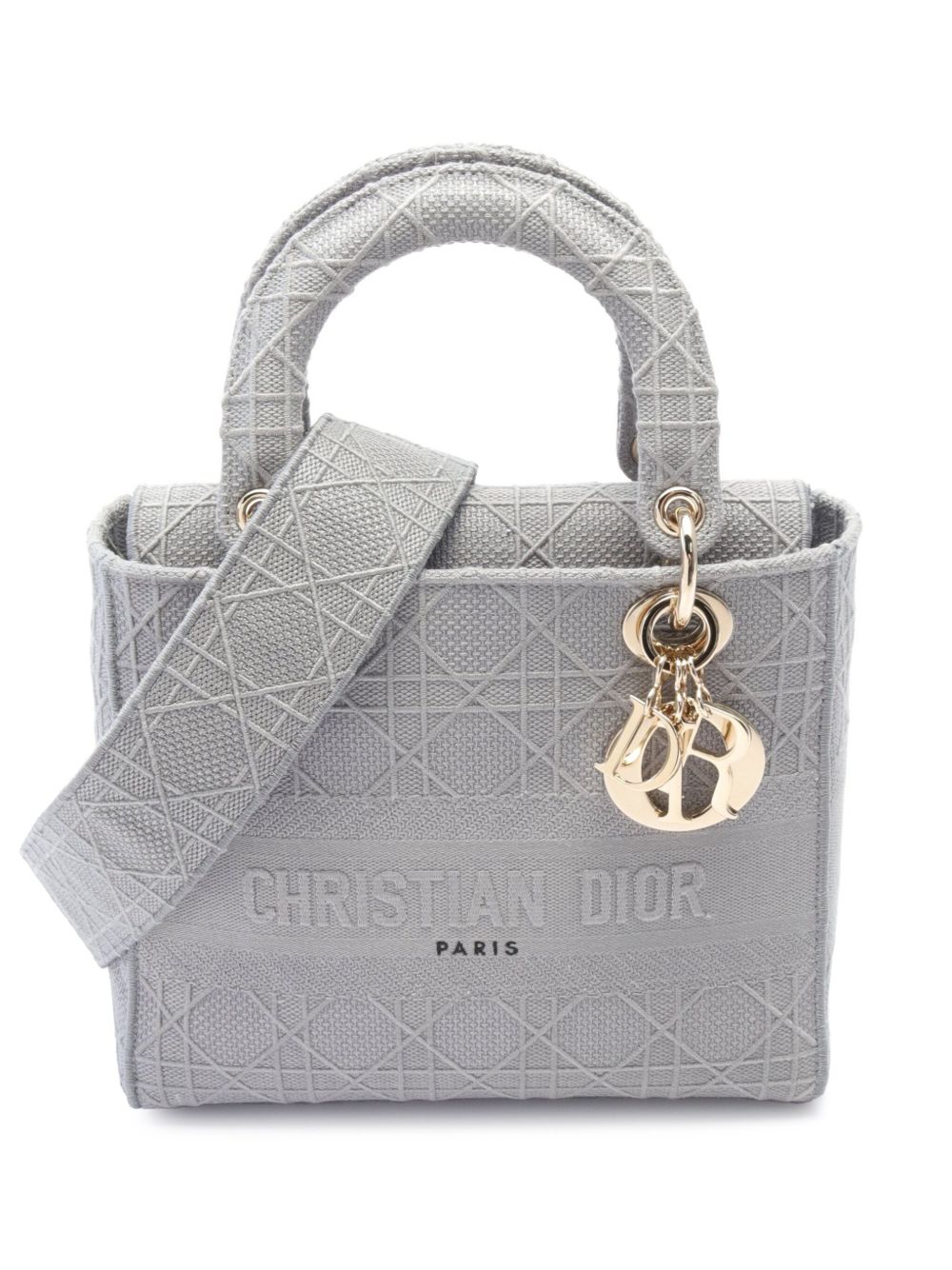 Christian Dior Pre-Owned Lady D-Lite 中号两用手提包（2020年代典藏款） - 灰色