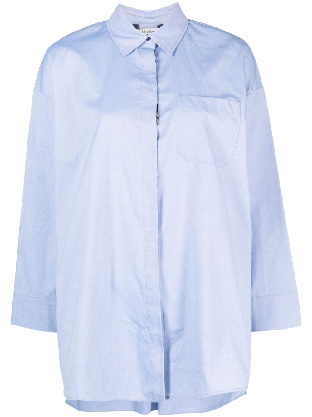 'S Max Mara 长袖棉衬衫 - 蓝色