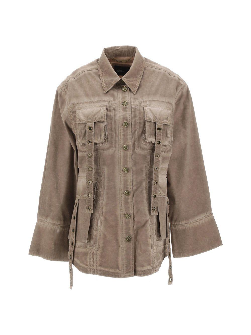 Blumarine Eyelet-detailed Denim Jacket