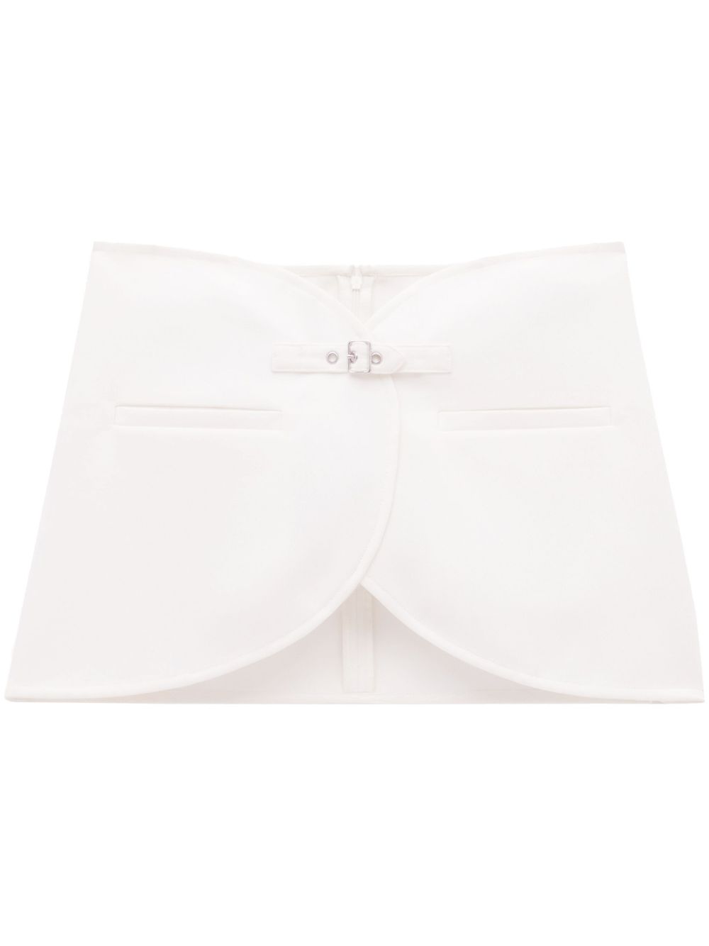Courrèges Ellipse 扣环弧形迷你半身裙 - 白色