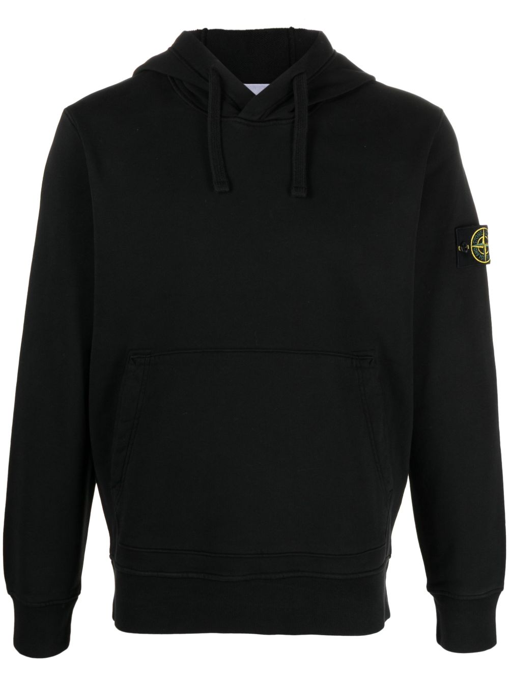 Stone Island 罗盘徽章棉连帽衫 - 黑色