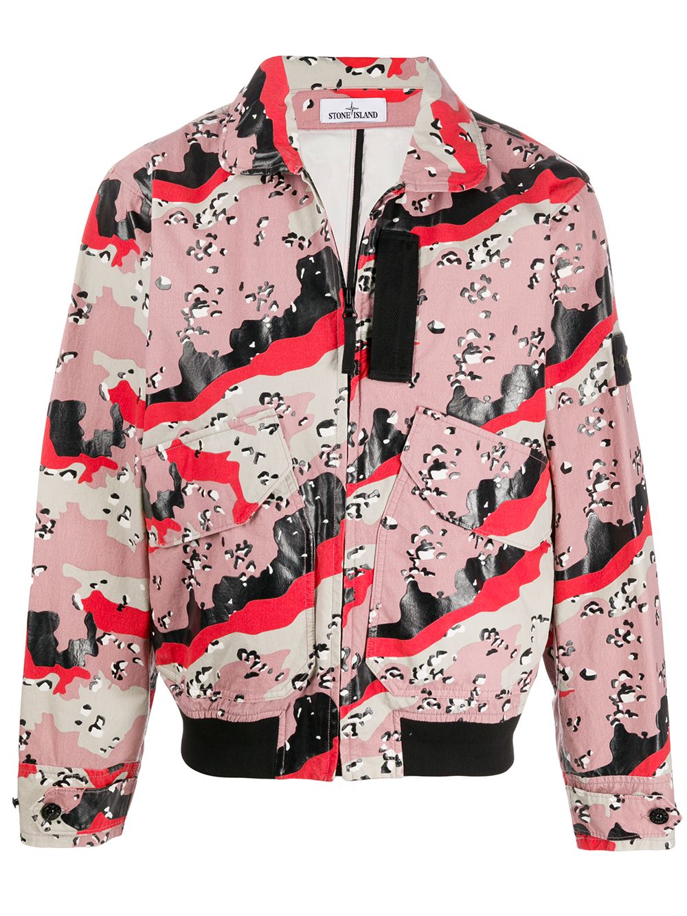 Stone Island 抽象印花夹克 - 粉色