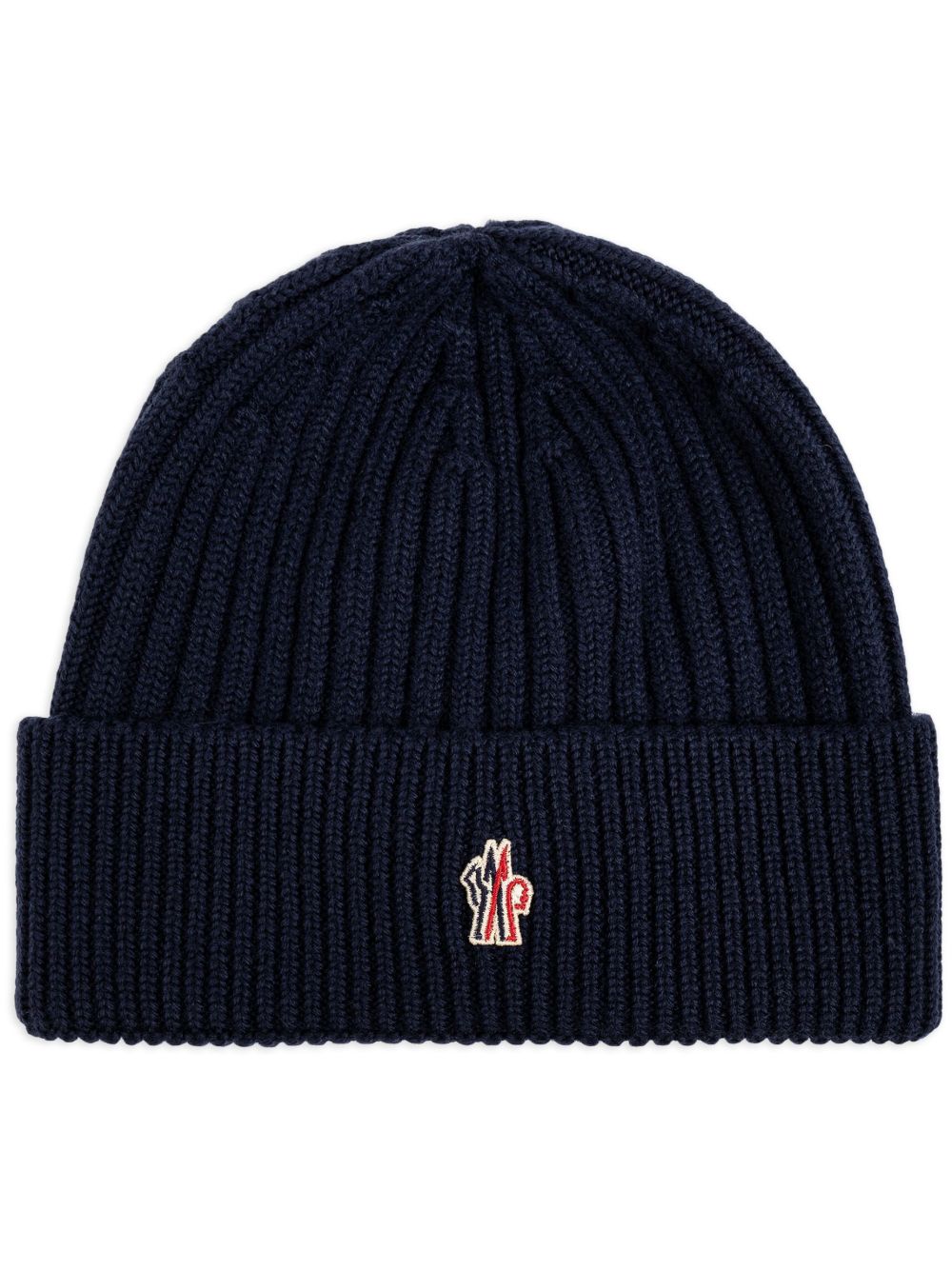 Moncler Grenoble logo刺绣套头帽 - 蓝色