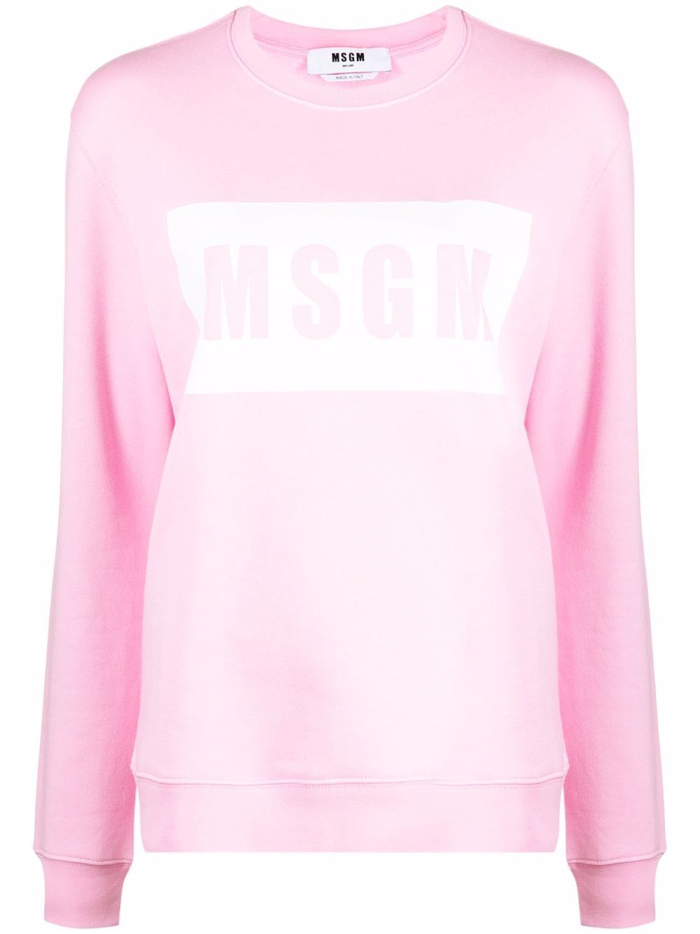 MSGM logo印花圆领卫衣 - 粉色