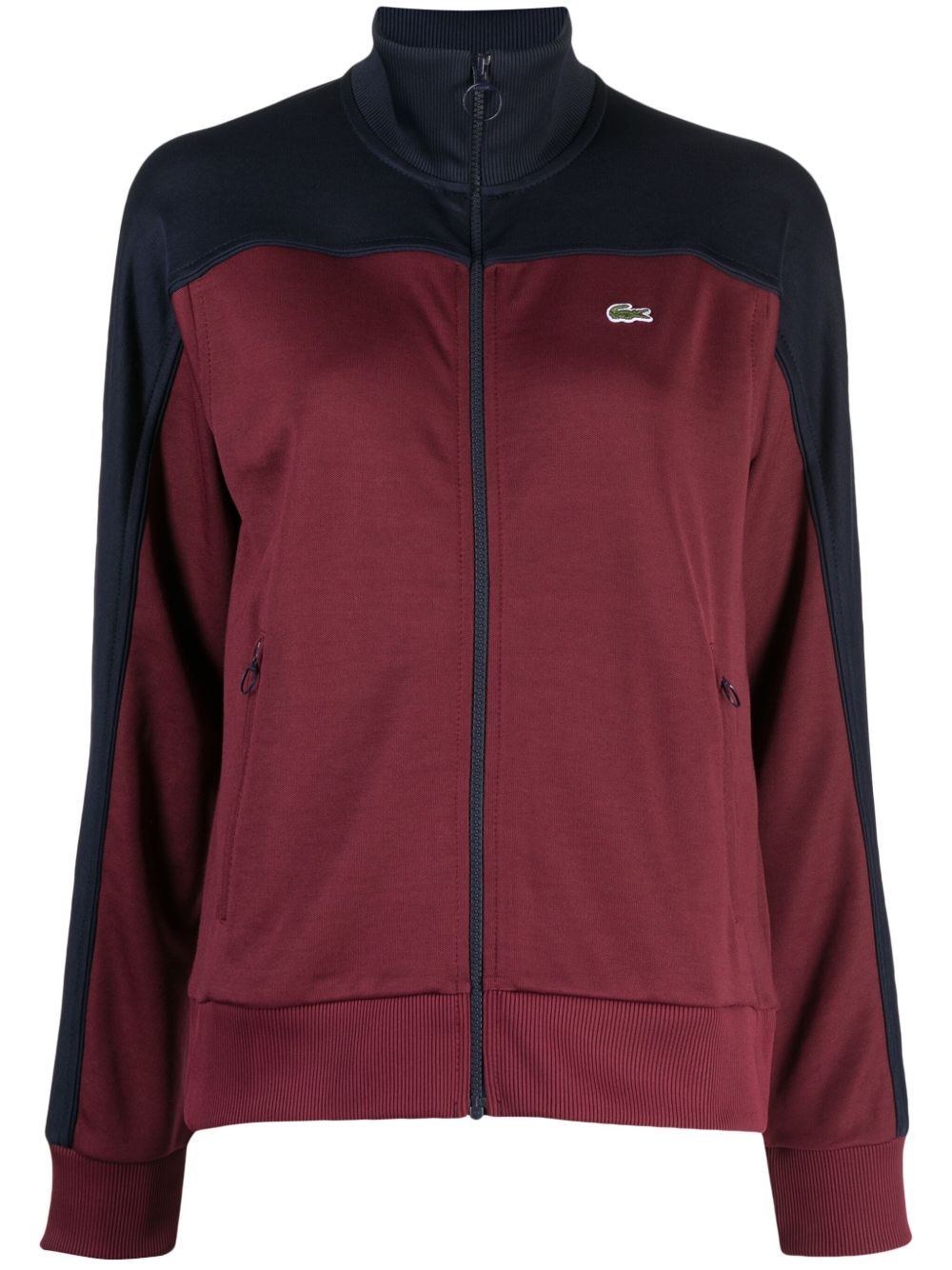 Lacoste logo 贴花拼色卫衣 - 红色