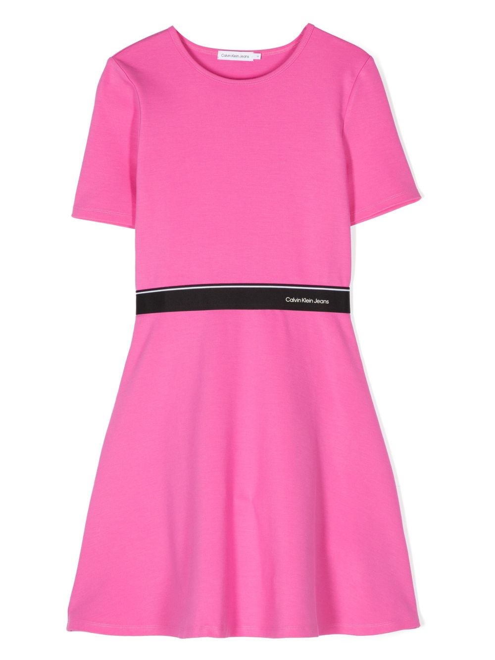 Calvin Klein Kids Punto Milano 伞形连衣裙 - 粉色