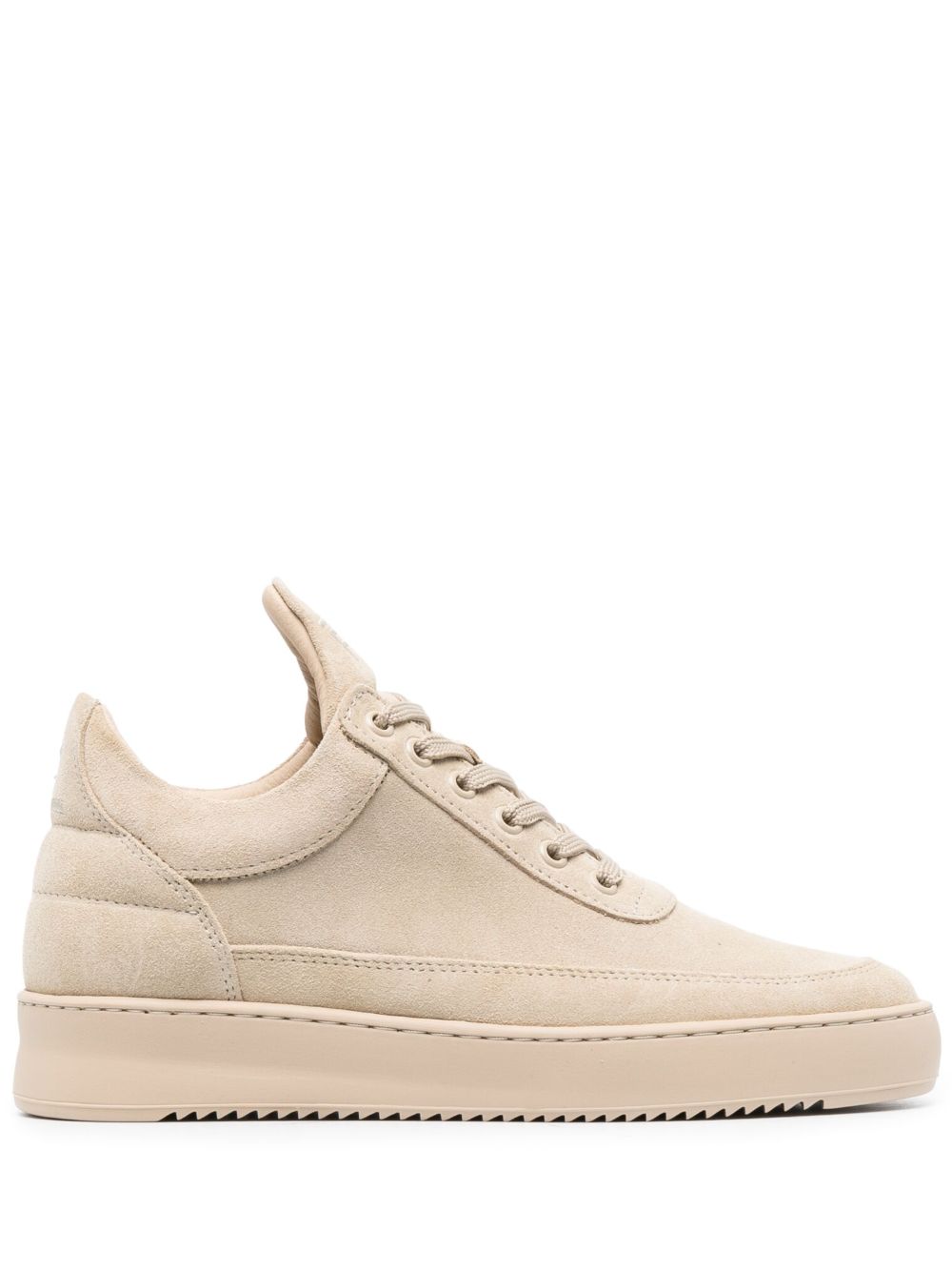 Filling Pieces logo刺绣绒面皮板鞋 - 中性色