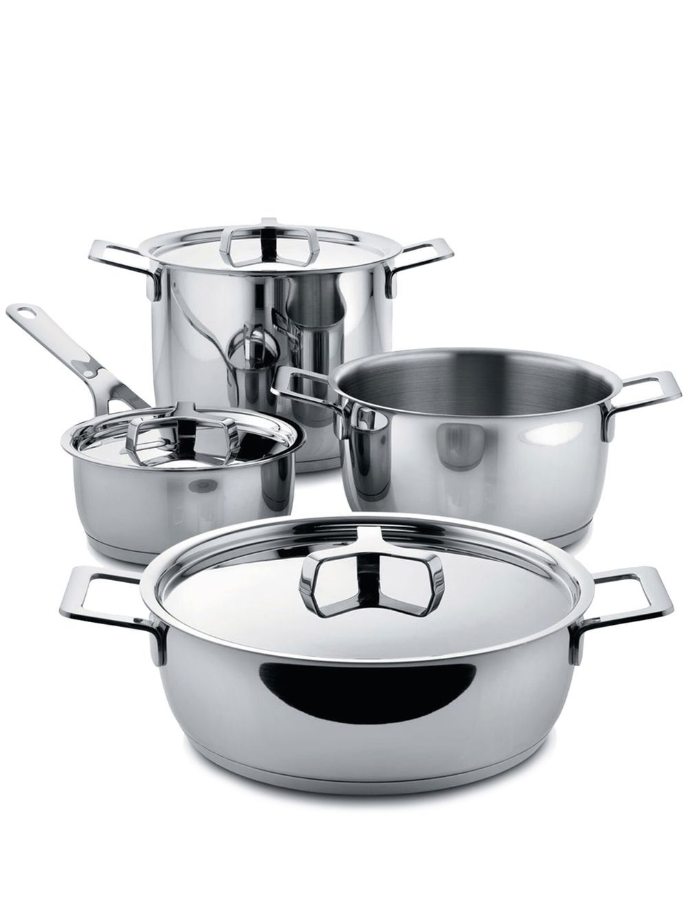 Alessi Pots & Pans 炊具套装（七件装） - 银色