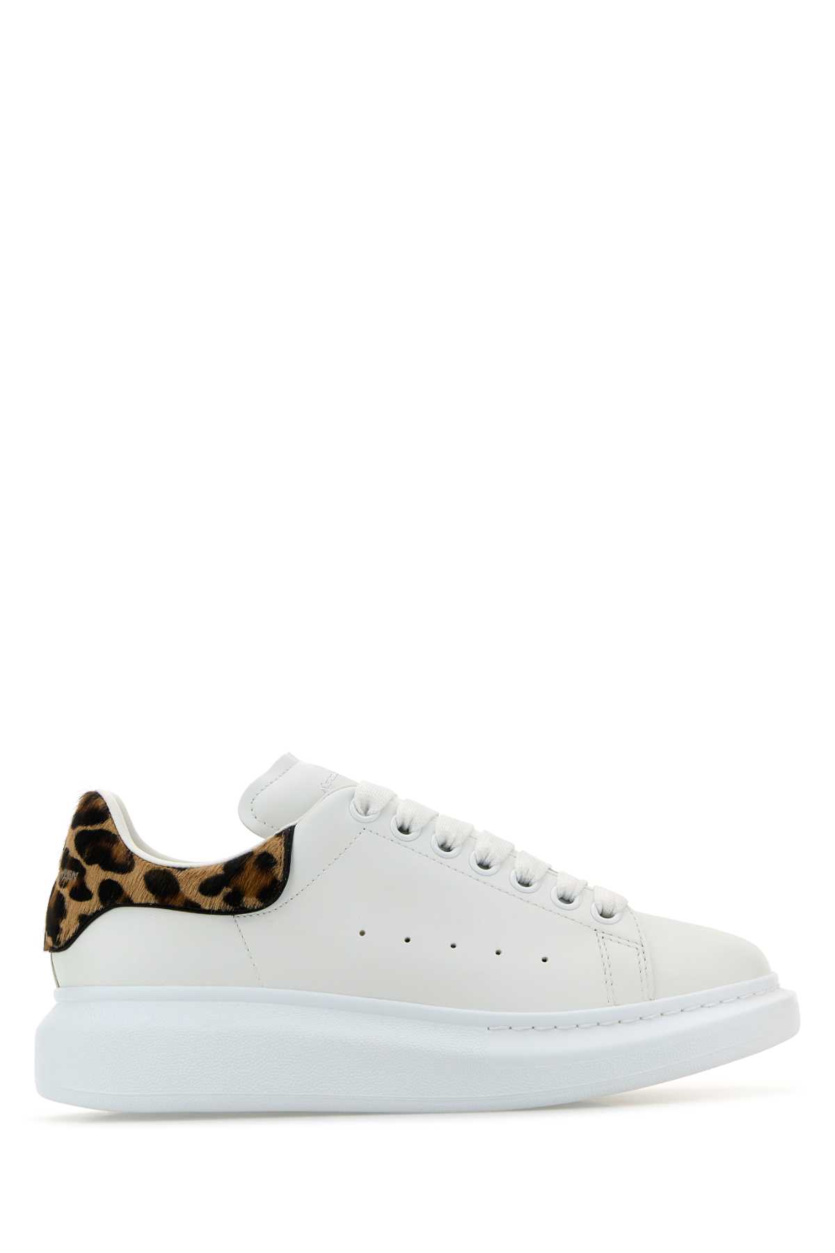 Alexander McQueen 皮革运动鞋（带印花小牛皮毛鞋跟）