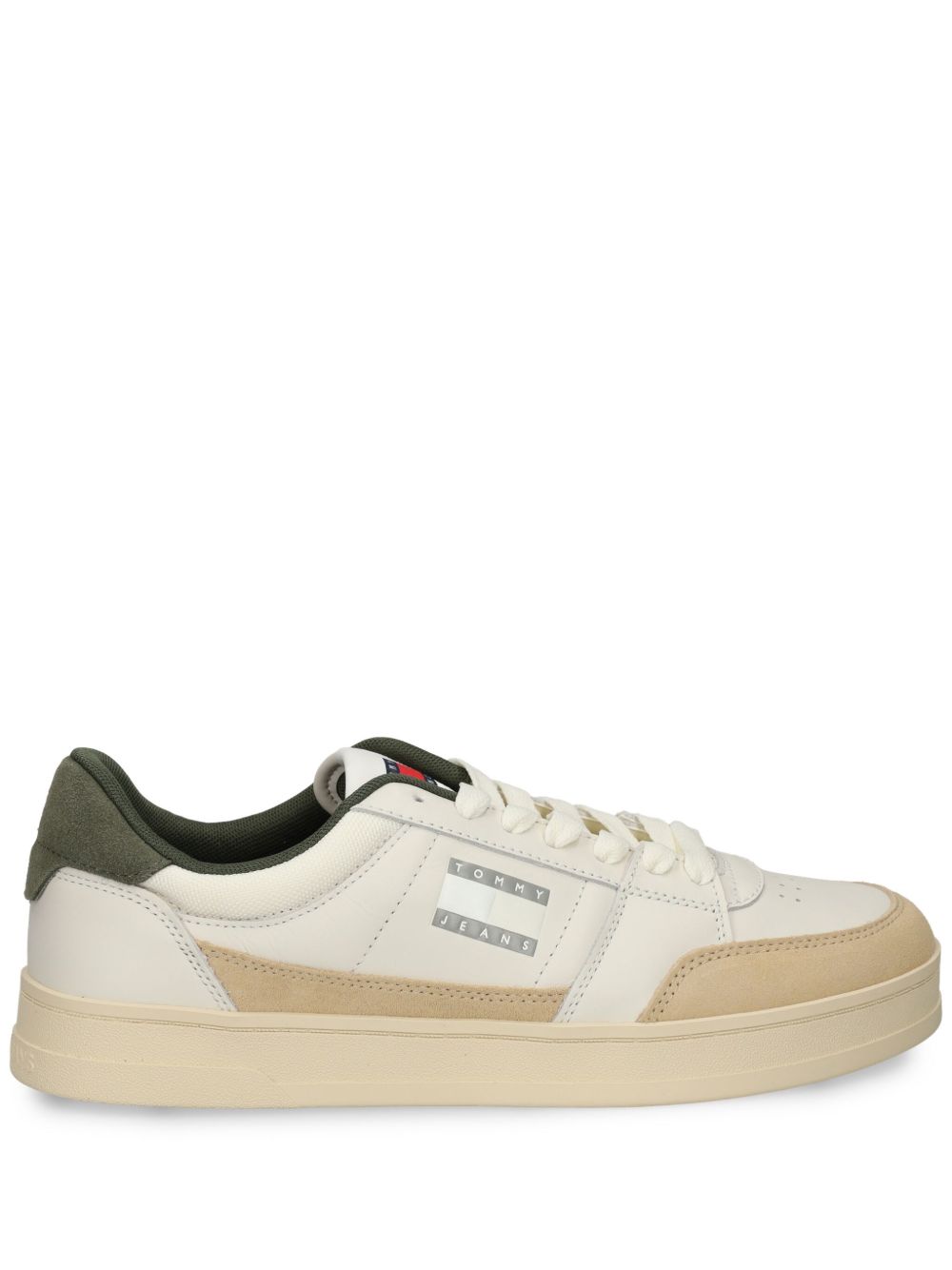 Tommy Jeans 同色系logo皮质运动鞋 - 中性色
