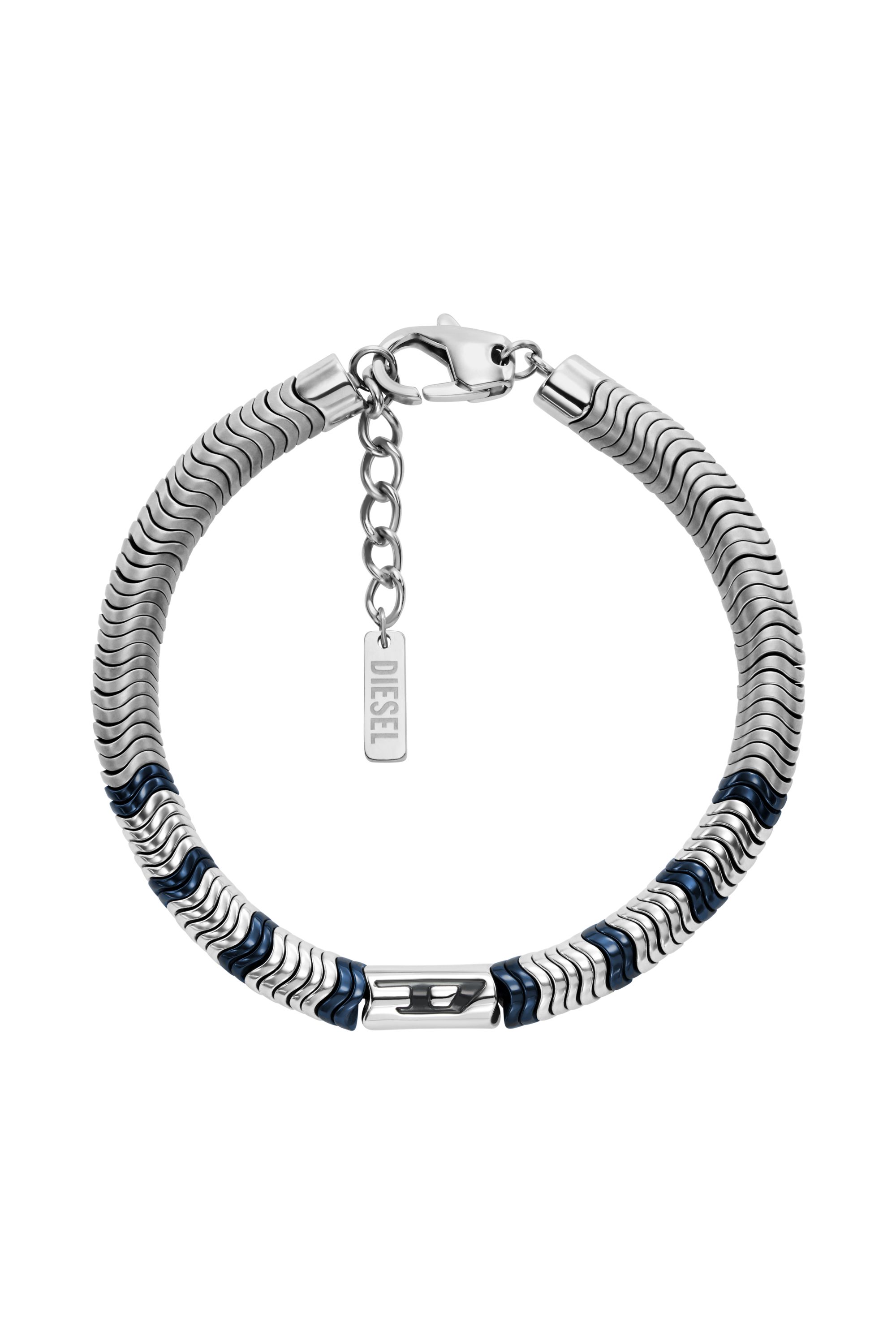 Diesel - Hematite Beaded Bracelet - Bracelets - Unisex - Silver