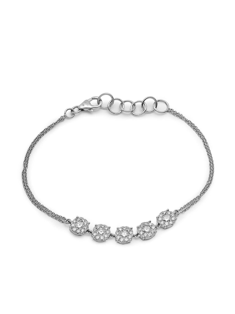 Jewels Aficionado 18K白金钻石手链 - 银色