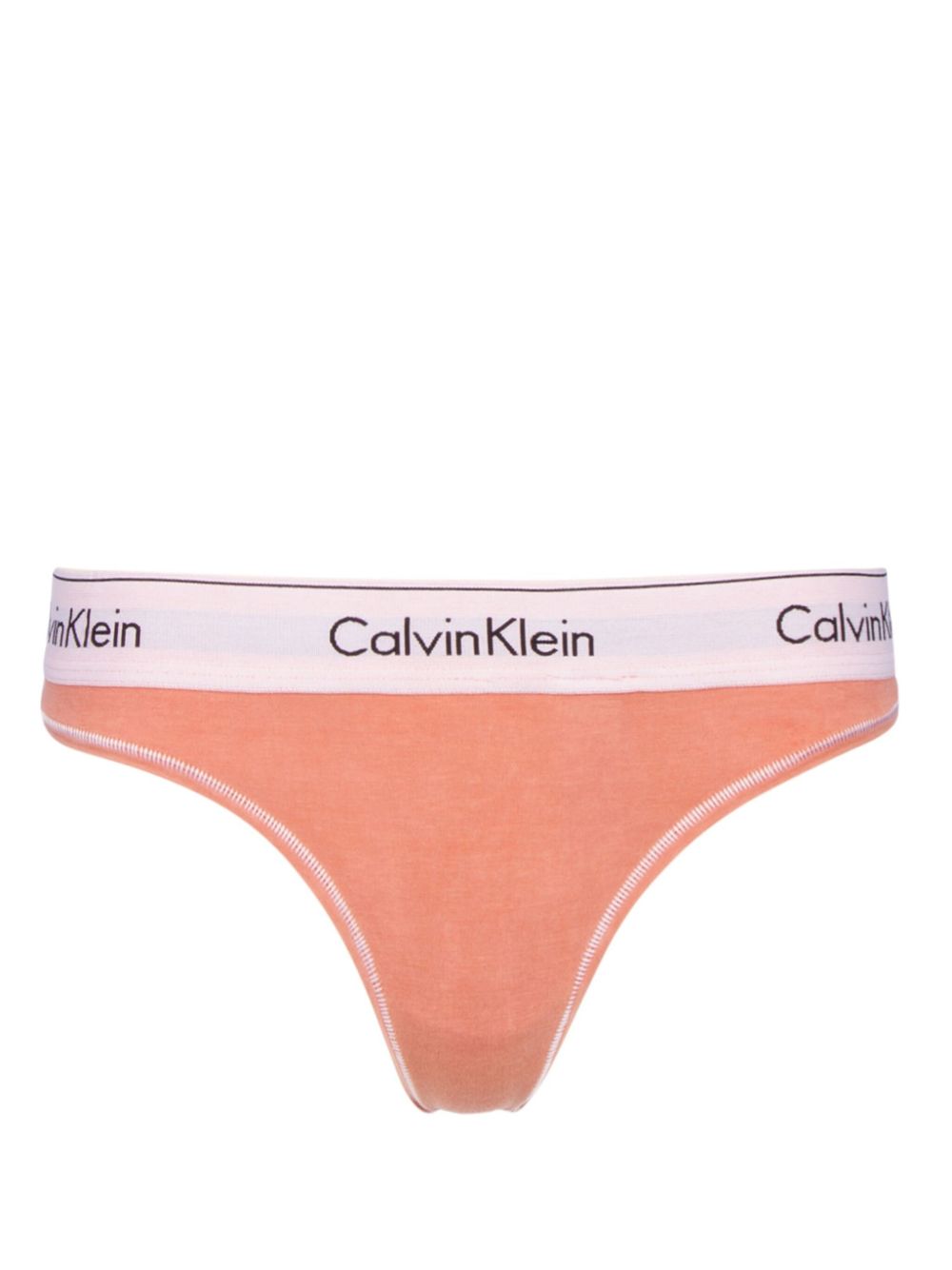 Calvin Klein logo腰边丁字裤 - 粉色