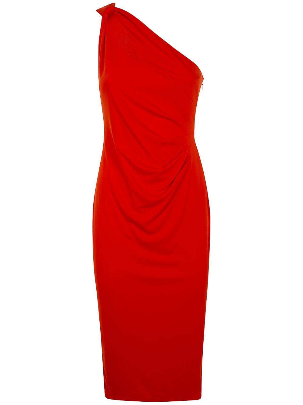 Lauren Ralph Lauren one-shoulder midi dress - 橘色