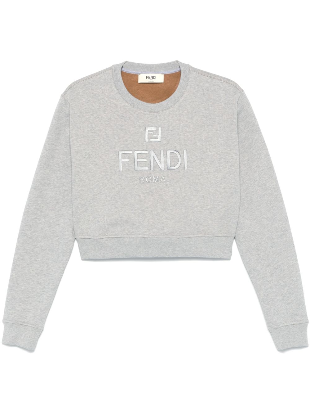 FENDI logo刺绣卫衣 - 灰色
