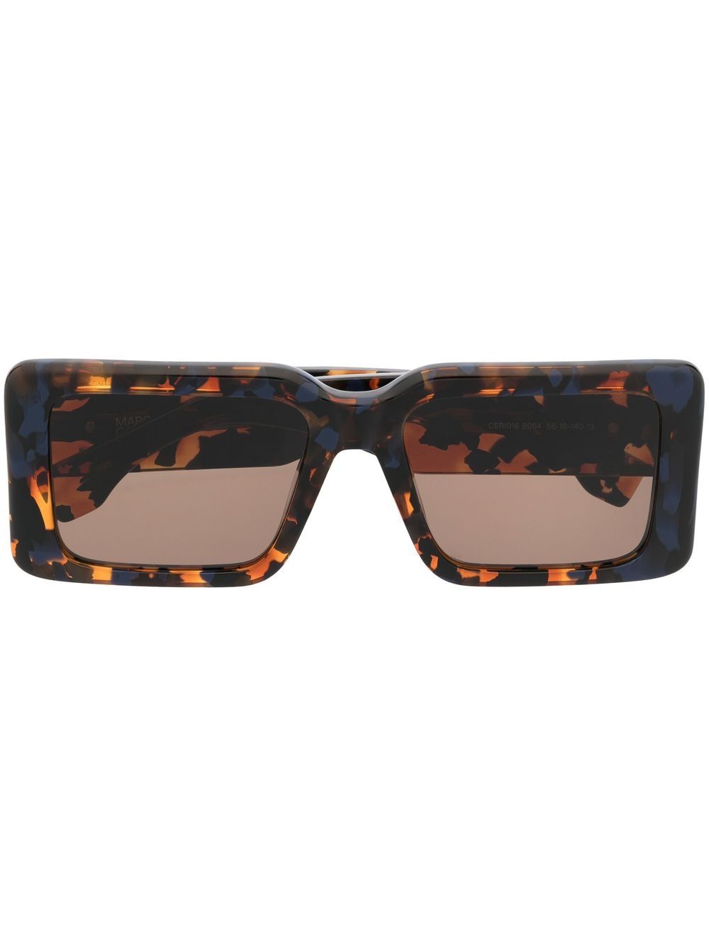 Marcelo Burlon County of Milan Eyewear 玳瑁纹超大框太阳眼镜 - 褐色