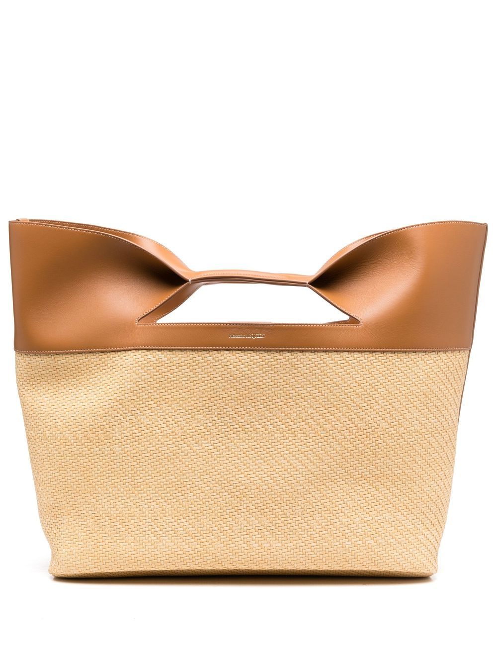 Alexander McQueen The Bow 草编托特包 - 中性色