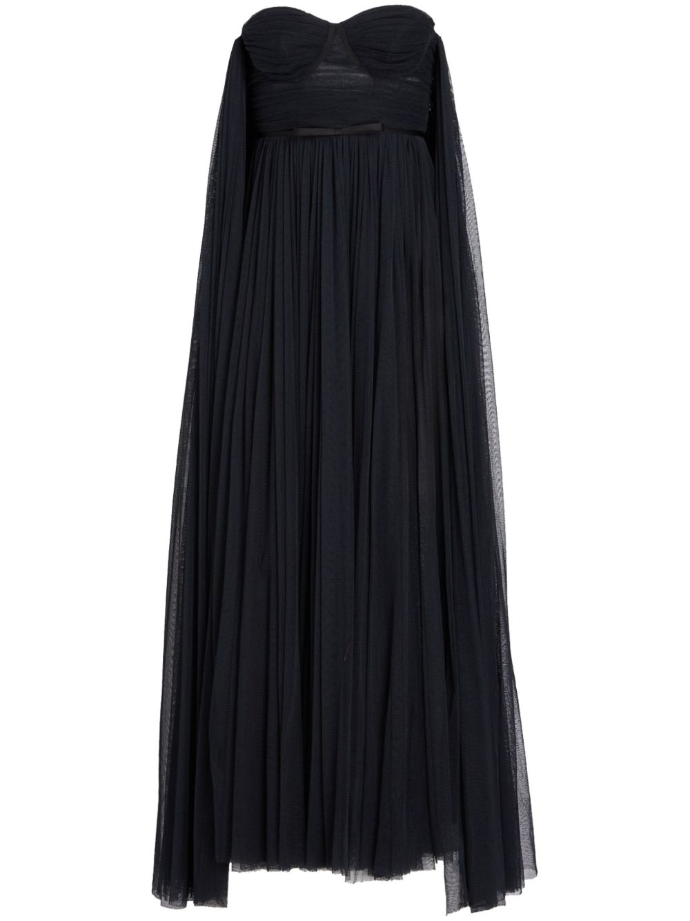 Giambattista Valli 紧胸衣式斗篷式礼服 - 黑色