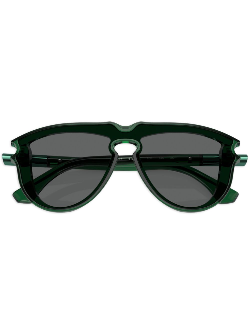 Burberry Eyewear 透明设计飞行员镜框太阳眼镜 - 绿色