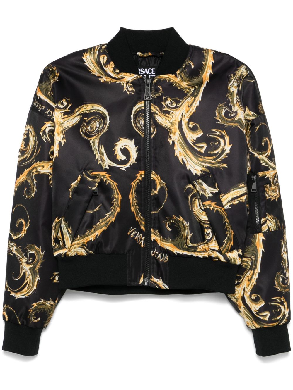 Versace Jeans Couture Barocco 飞行员夹克 - 黑色