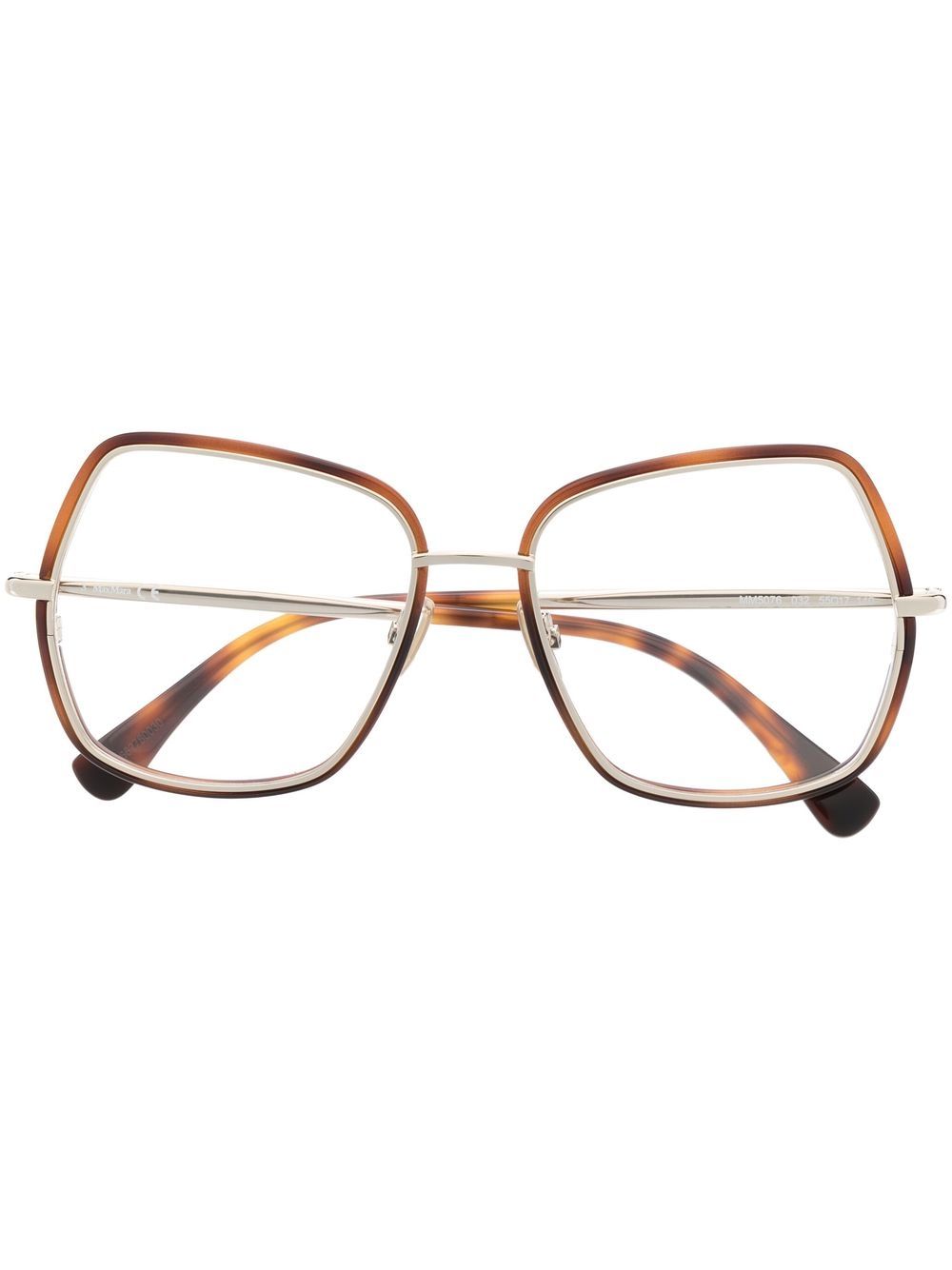 Max Mara Eyewear 玳瑁纹效果超大框眼镜 - 褐色