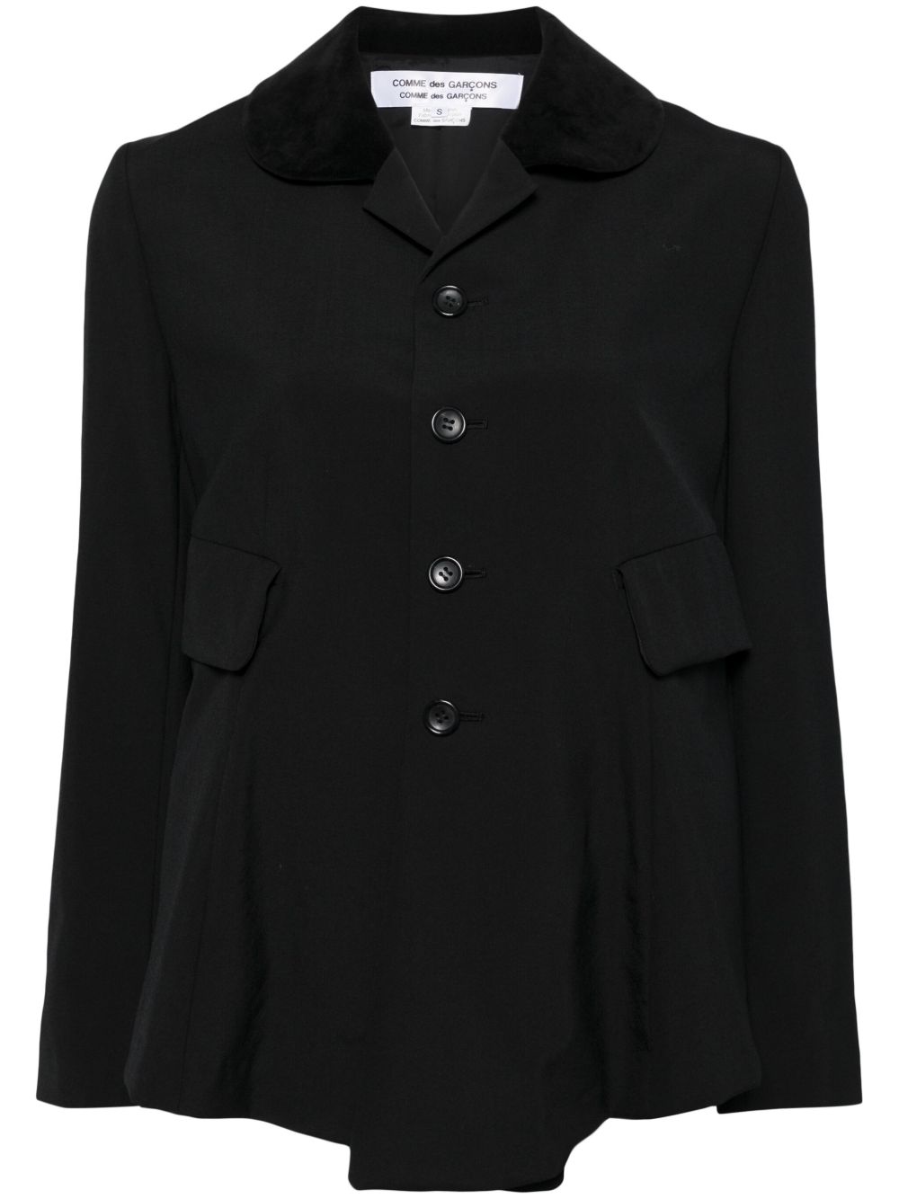 Comme Des Garçons Comme Des Garçons 棉羊毛混纺排扣西装夹克 - 黑色