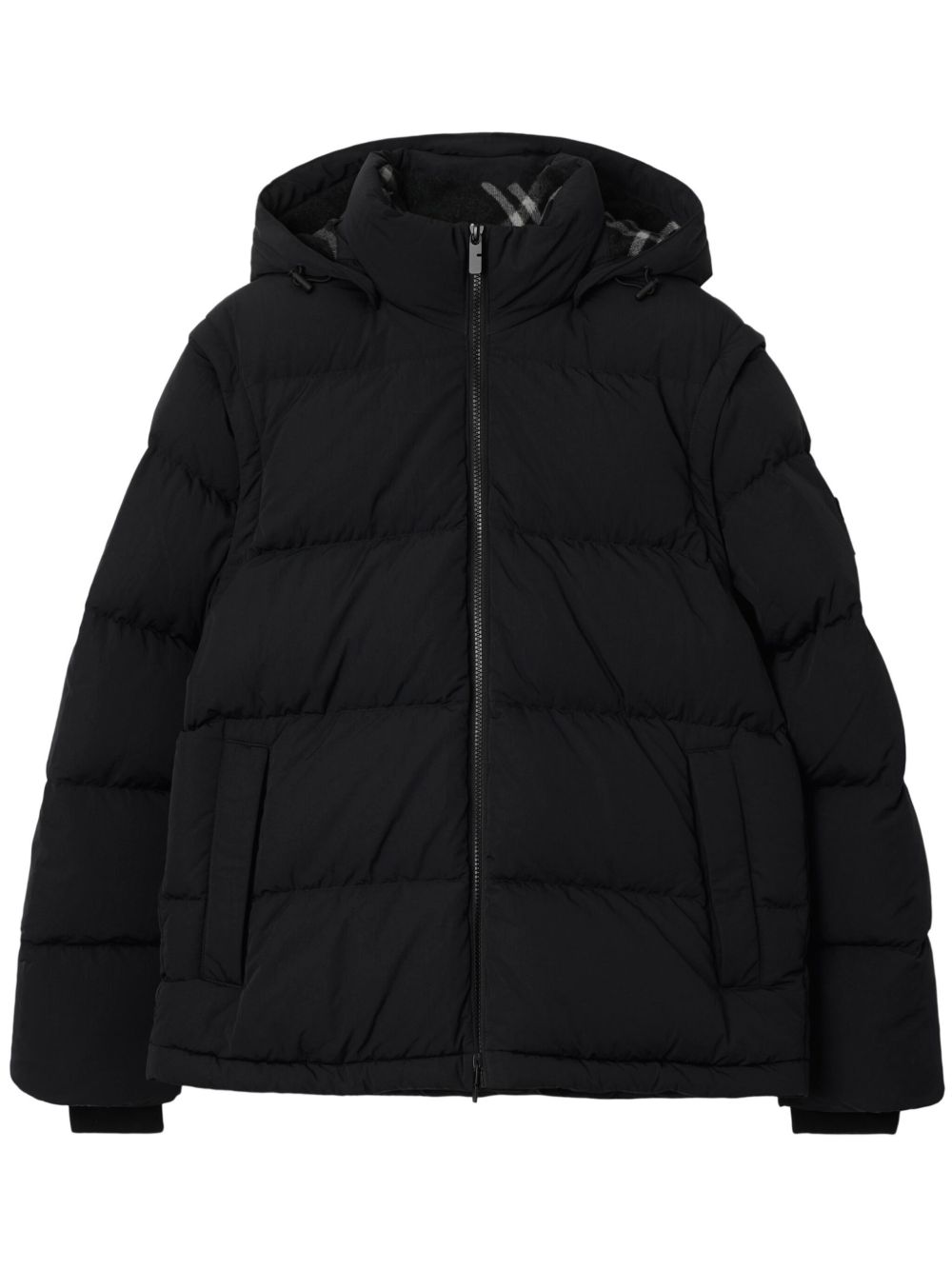 Burberry 标贴蓬松夹克 - 黑色