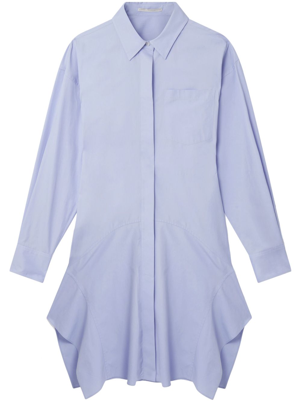 Stella McCartney 宽袖棉衬衫裙 - 蓝色