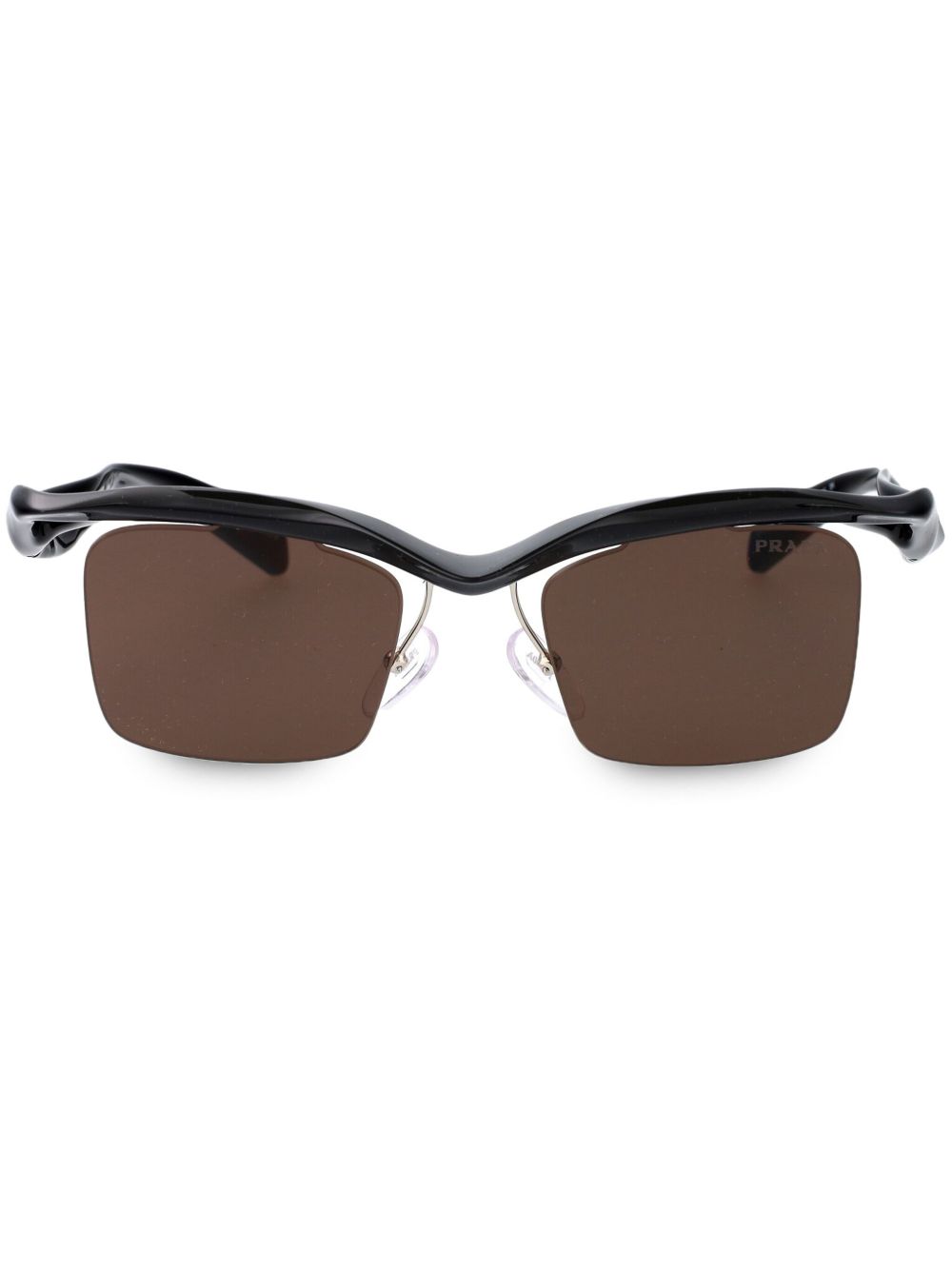 Prada Eyewear 方框太阳眼镜 - 黑色