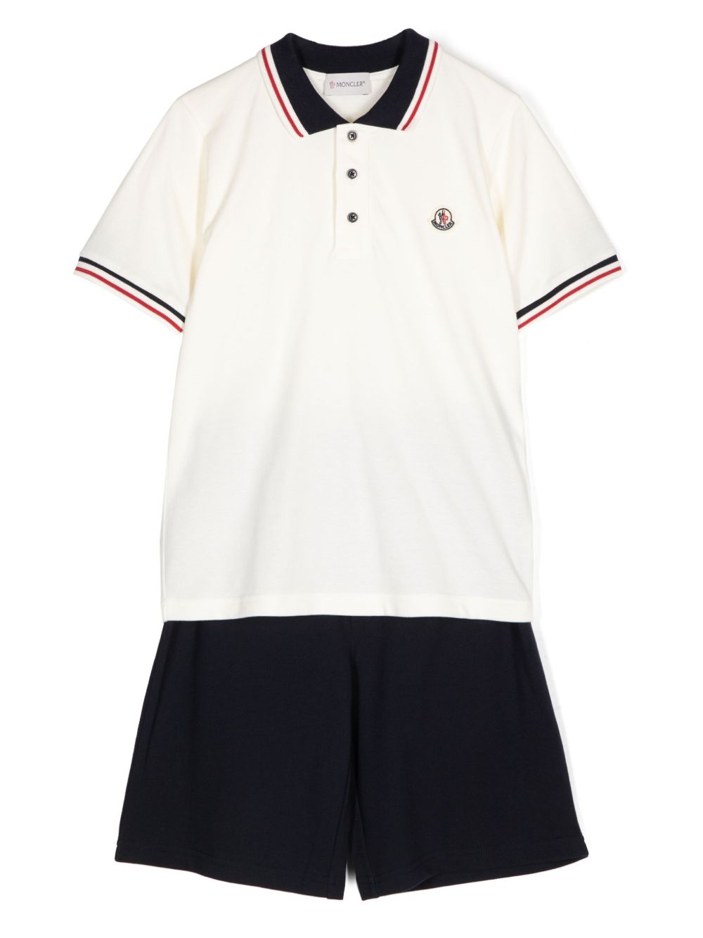 Moncler Enfant 棉polo衫套装 - 白色