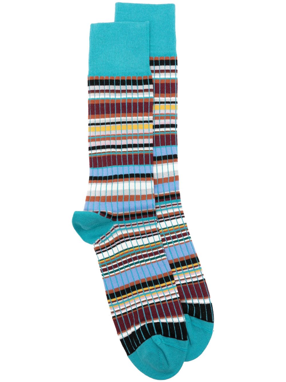 Paul Smith Signature logo罗纹针织袜 - 蓝色