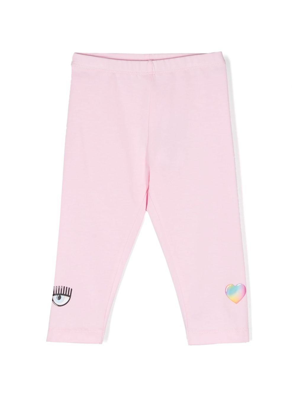 Chiara Ferragni Kids Eyelike 图案棉打底裤 - 粉色