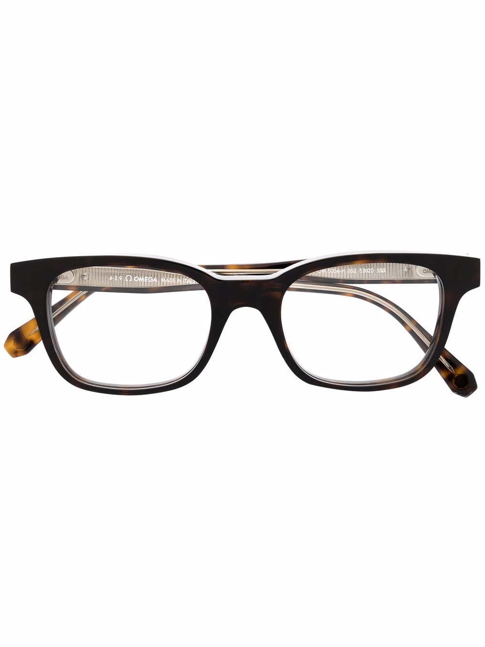 OMEGA EYEWEAR 玳瑁效果光学眼镜 - 褐色