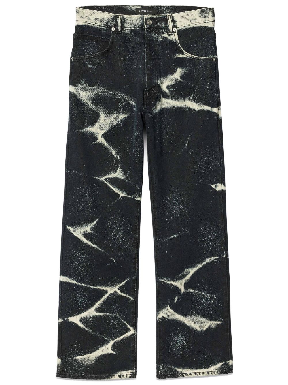 Purple Brand P018 Marble Coated 阔腿牛仔裤 - 黑色
