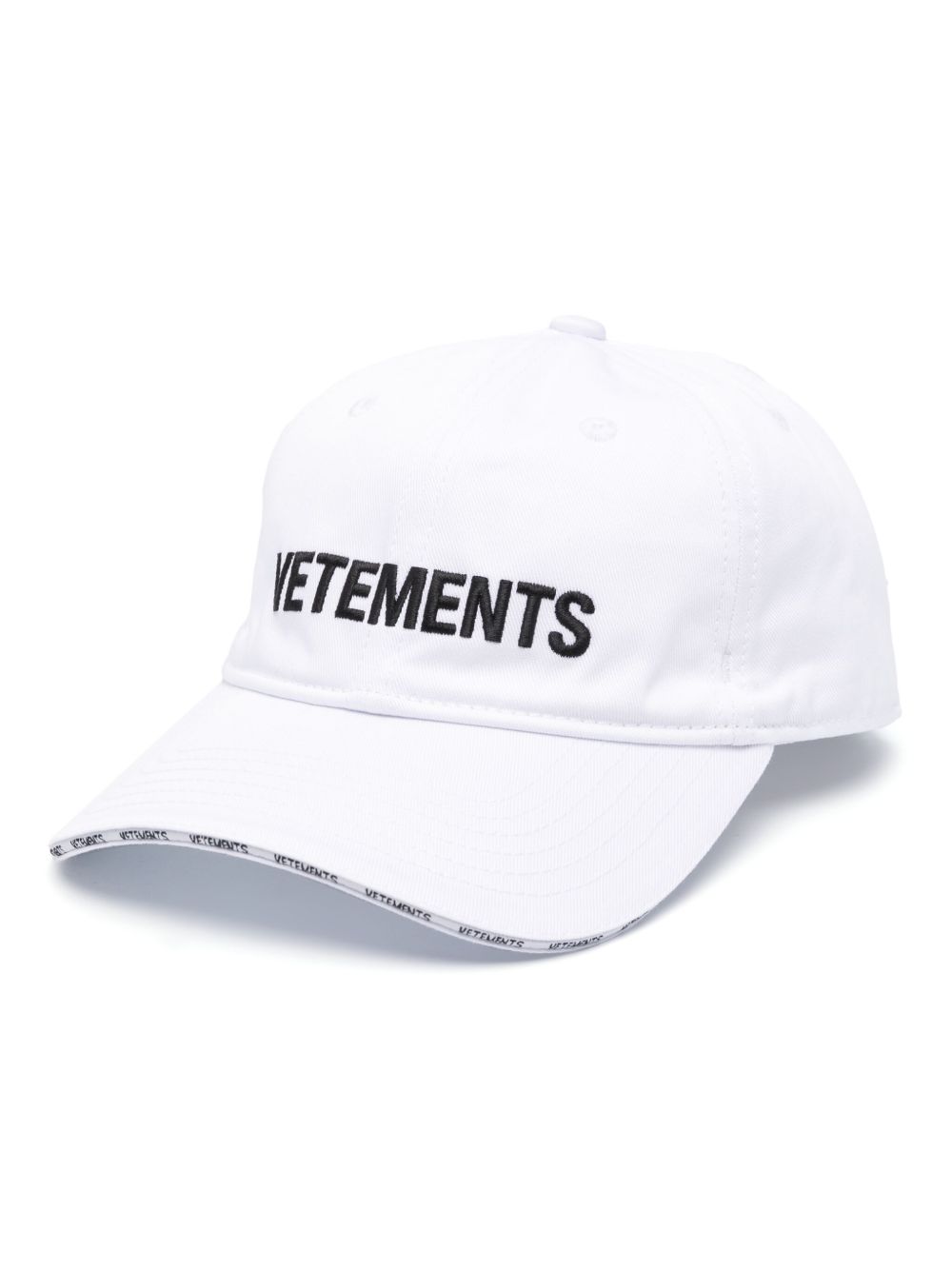 VETEMENTS logo刺绣棉棒球帽 - 白色