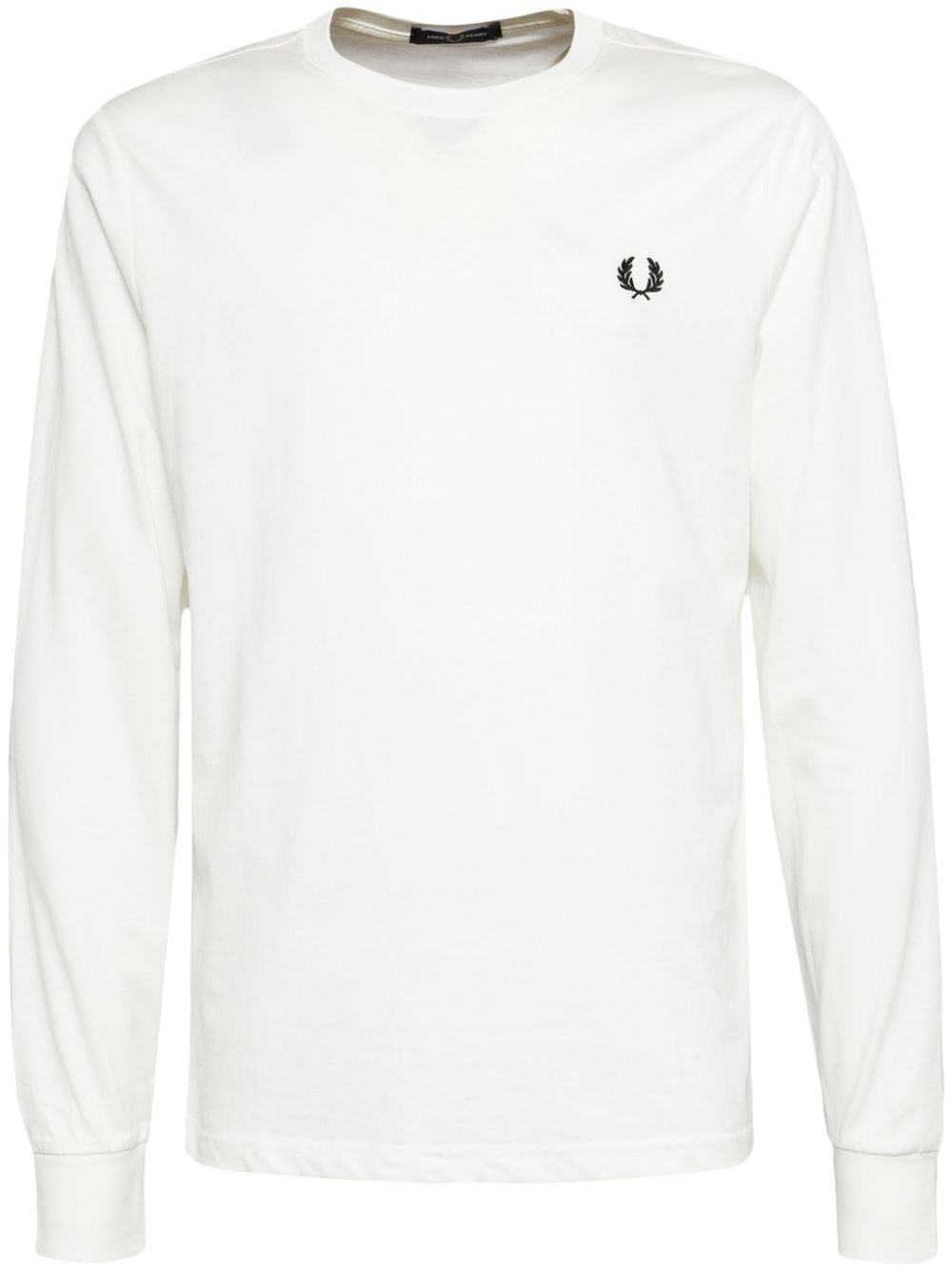 Fred Perry logo刺绣长袖T恤 - 白色