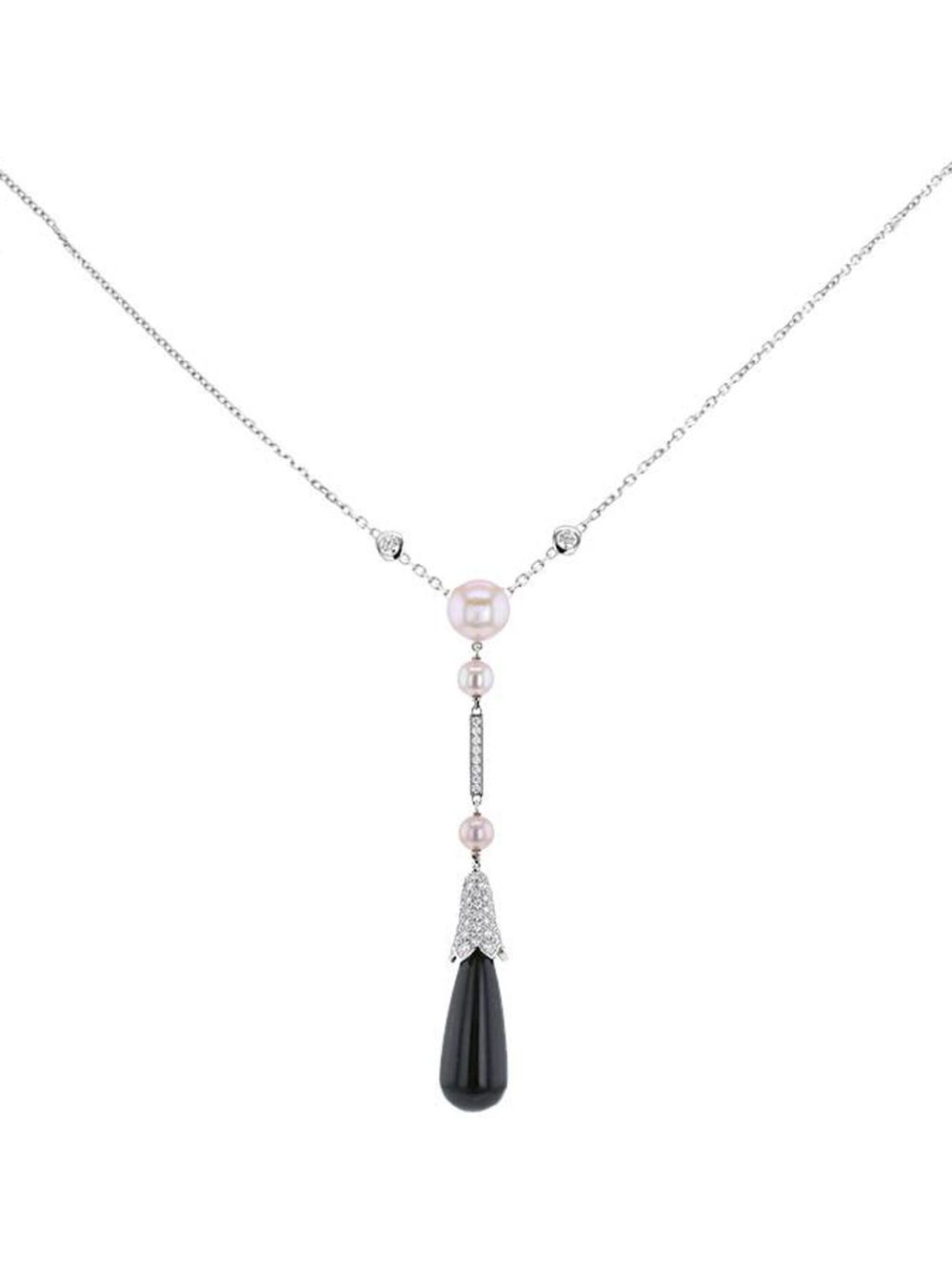Cartier 18K白金 Monica Bellucci 钻石珍珠项链（典藏款） - 银色