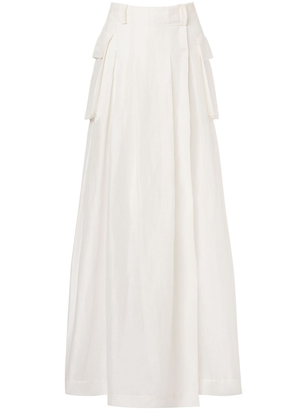 Alberta Ferretti 高腰工装半身裙 - 白色