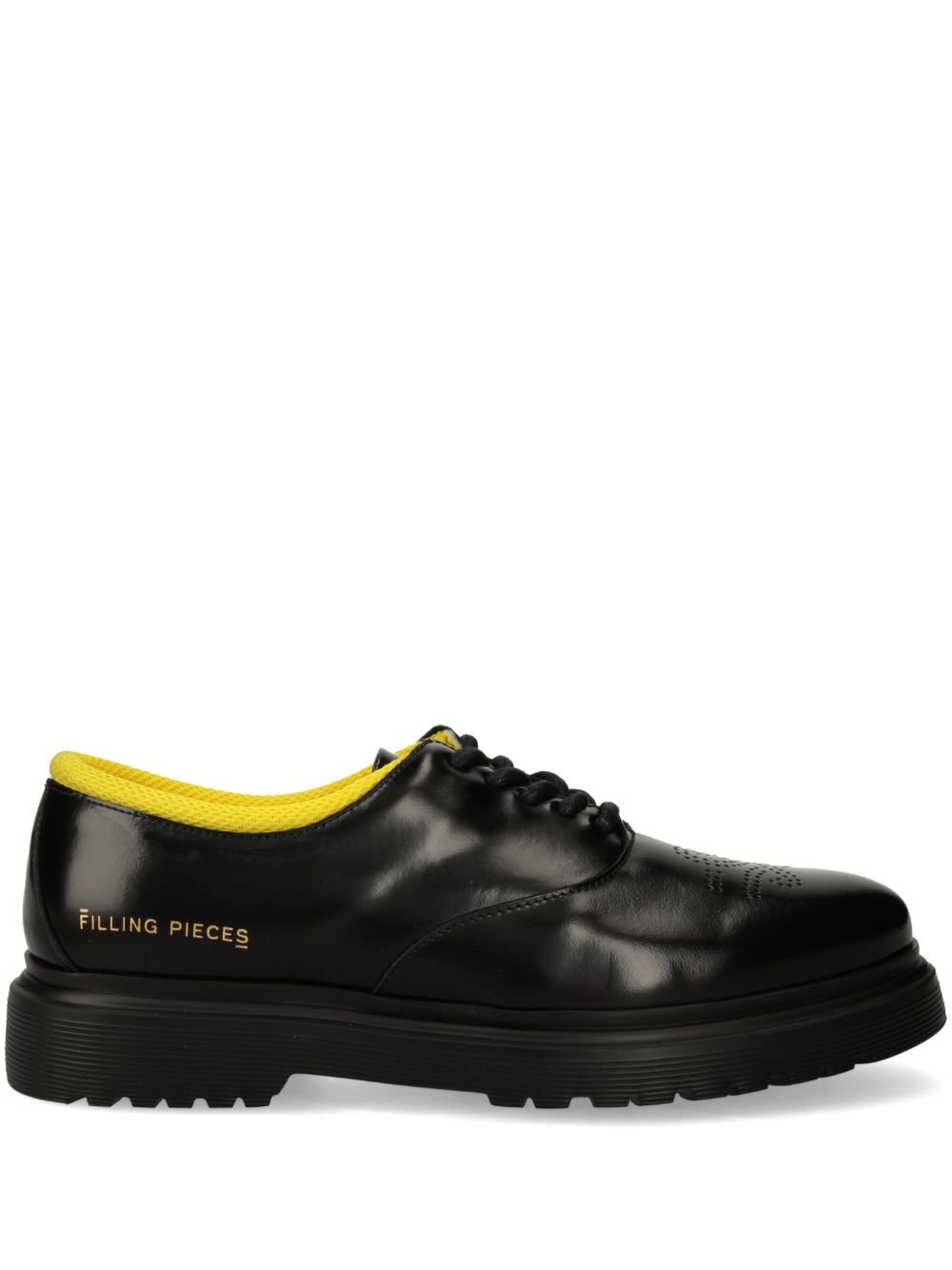Filling Pieces 皮质德比鞋 - 黑色