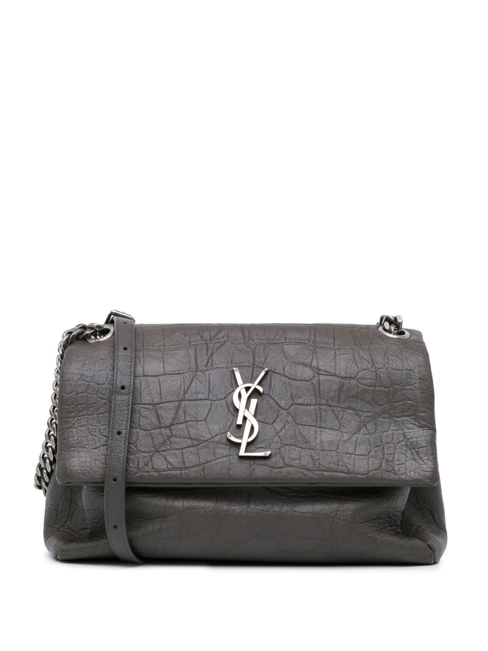 Saint Laurent Pre-Owned Monogram West Hollywood 压纹皮质中号斜挎包（2019年典藏款） - 灰色