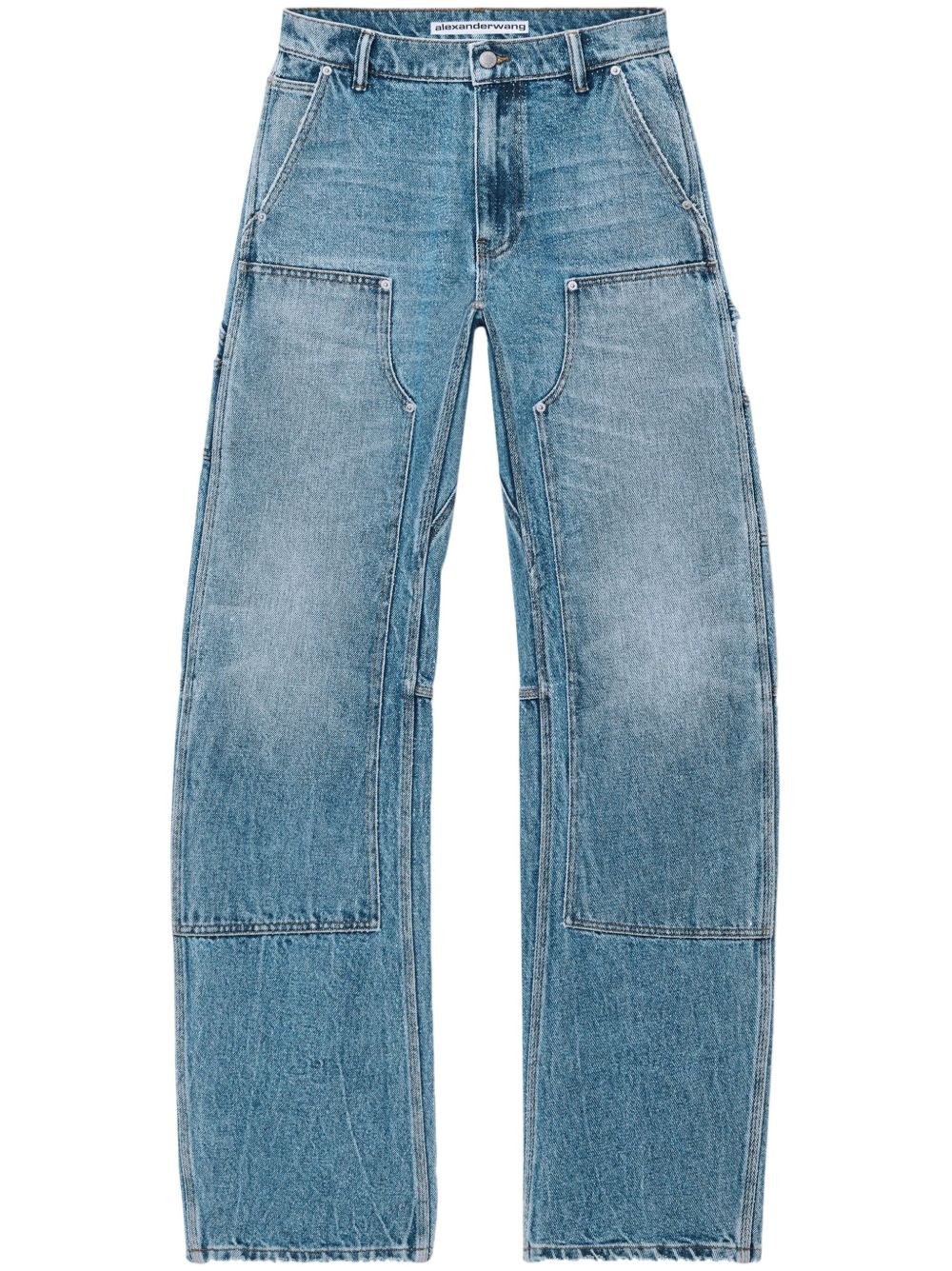 Alexander Wang Crystal 工装牛仔裤 - 蓝色