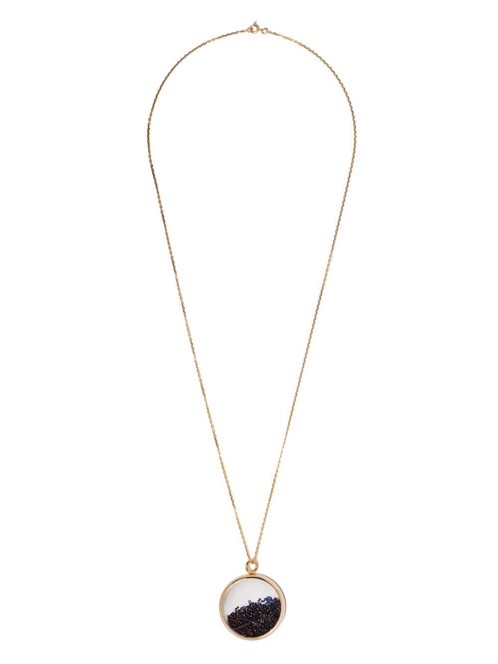 Aurelie Bidermann Chivor 18K黄金蓝宝石大号徽章吊饰项链 - 金色