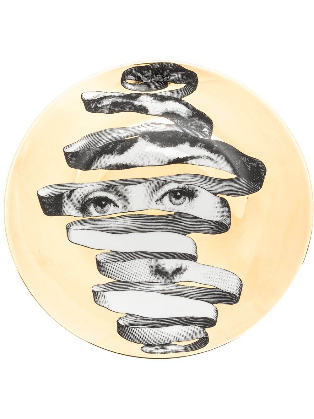 Fornasetti 脸孔印花餐盘 - 金色