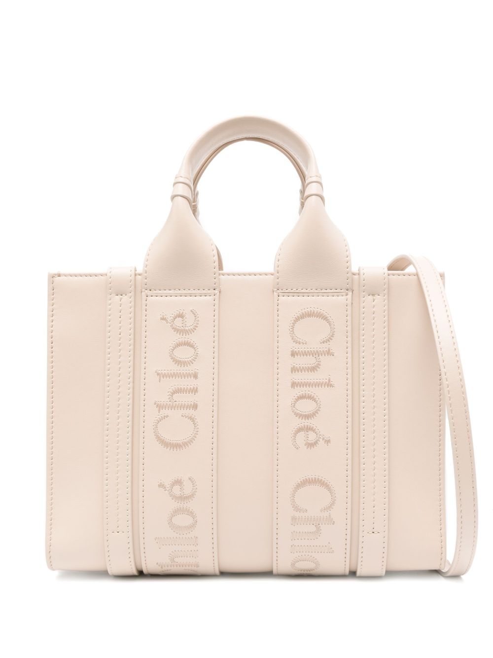 Chloé Woody 皮质小号手提包 - 粉色