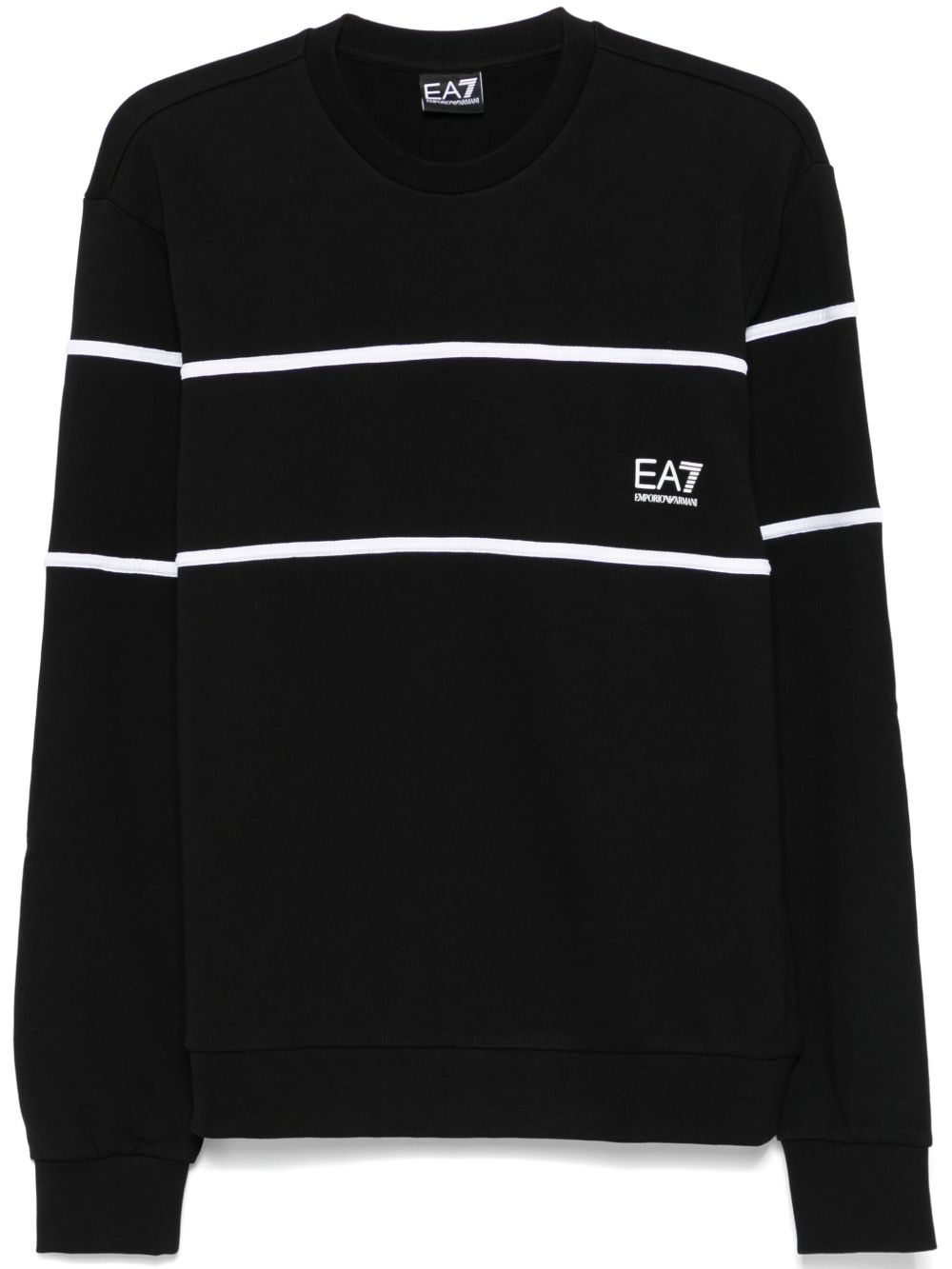 Ea7 Emporio Armani logo印花卫衣 - 黑色