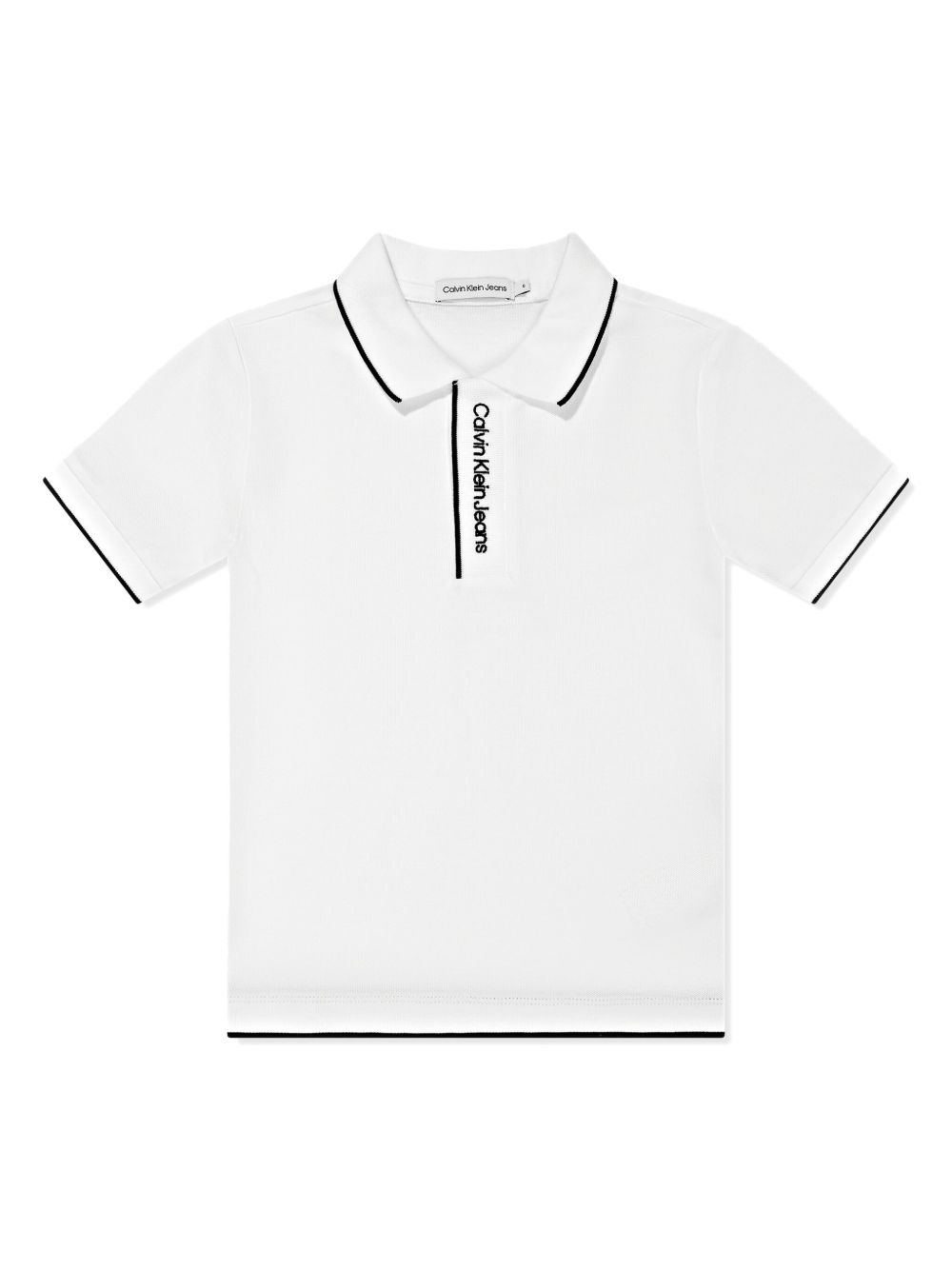 Calvin Klein Kids logo polo衫 - 白色