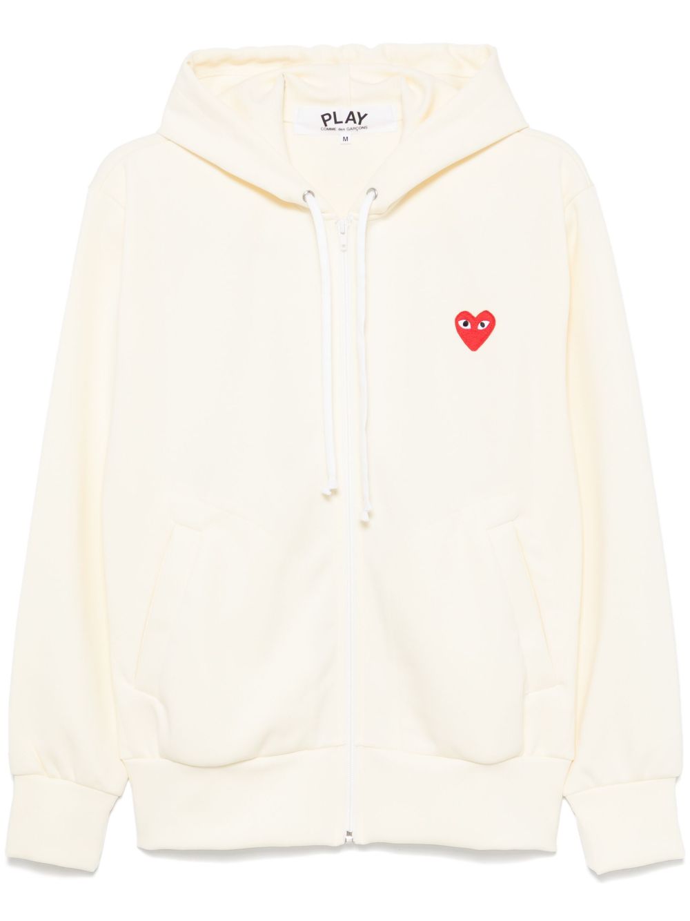 Comme Des Garçons Play 心形图案拉链连帽衫 - 黄色