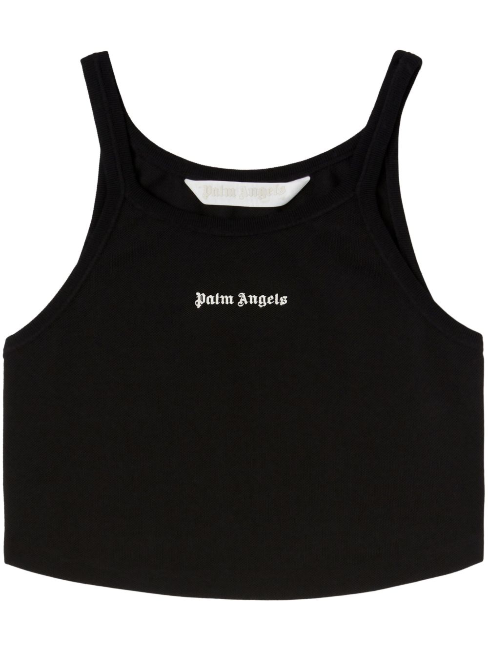 Palm Angels logo印花短款坦克背心 - 黑色