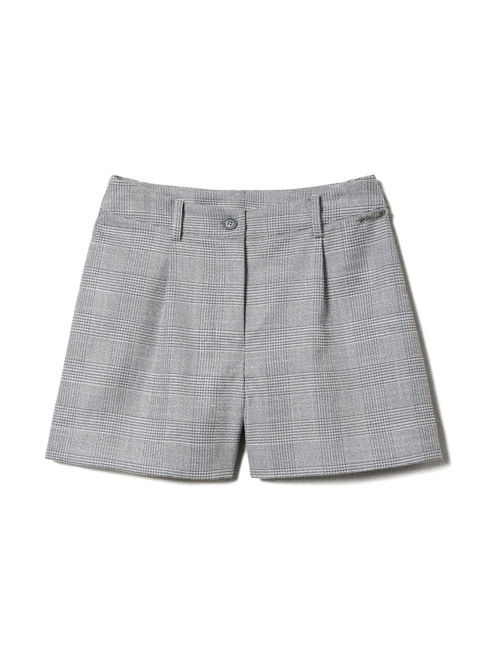 TWINSET Kids 格纹短裤 - 灰色